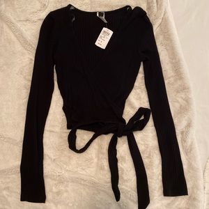 Windsor Black Wrap Top